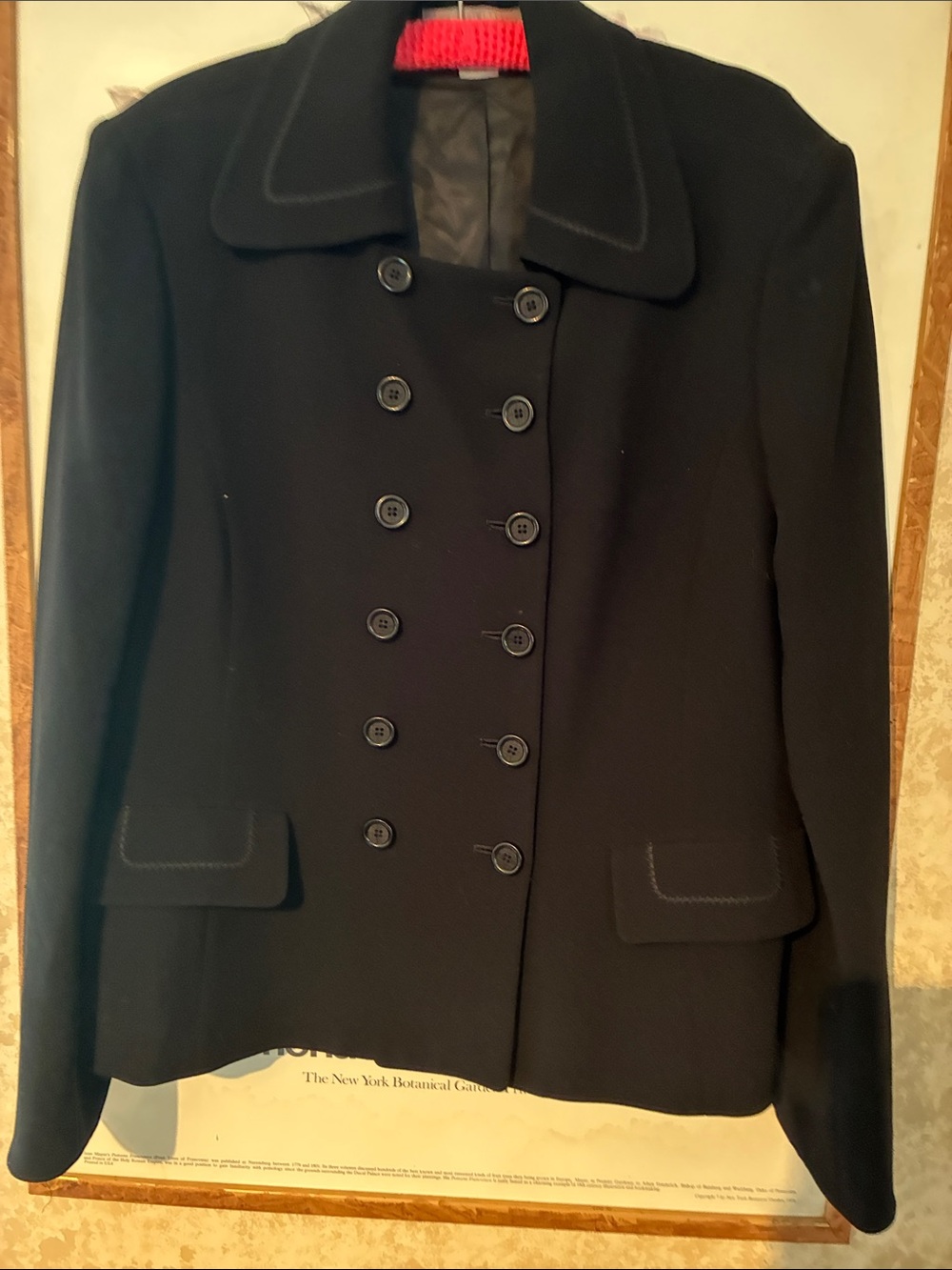 Ellen Tracy Black Double-Breasted Wool-Blend Blazer